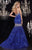 Panoply - Sweetheart Sequined Embellished Evening Gown 14783 In Blue