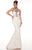 Panoply - Beaded Lace Halter Neckline Long Dress 14832 In White and  Blue
