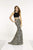 Panoply - 14874 Two-Piece Haltered Sequin Lace Sheath Gown In Black and Gold