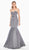 Ashley Lauren - 1487 Metallic Sweetheart Bodice Trumpet Gown In Gray and Silver