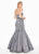 Ashley Lauren - 1487 Metallic Sweetheart Bodice Trumpet Gown In Gray and Silver
