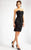 Janique - Spaghetti Strap Sweetheart Soutache Mini Dress 2816006 in Black