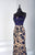 Panoply - 14884 Floral Strapless Fitted Evening Gown In Blue and Neutral