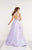 Panoply - 14885 Crystal Embellished High Halter Evening Gown In Purple