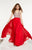 Panoply - 14887 Crystal Ornate Plunge Chiffon A-Line Gown In Red