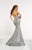Panoply - 14889 Beaded Faux Two-Piece Trumpet Gown In Gray and Silver
