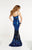 Panoply - 14890 Sequined Sweetheart Floral Evening Dress In Blue and Black