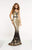 Panoply - 14890 Sequined Sweetheart Floral Evening Dress In Gold and Black