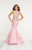 Panoply - 14891 Beaded Two Piece High Halter Gown In Pink