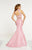 Panoply - 14891 Beaded Two Piece High Halter Gown In Pink