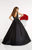 Panoply - 14895 Embroidered Plunging V-Neck Dress with Overskirt In Black and Neutral