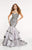 Panoply - 14896 Ruffled Strapless Fitted Trumpet Gown In Silver
