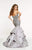 Panoply - 14896 Ruffled Strapless Fitted Trumpet Gown In Silver
