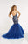 Panoply - 14898 Beaded Sweetheart Tulle Mermaid Gown In Blue and Neutral