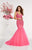 Panoply - 14900 Strappy Crystal Beaded Mermaid Gown In Sweetheart