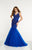 Panoply - 14900 Strappy Crystal Beaded Mermaid Gown In Blue