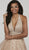 Panoply - 14913 Embellished Deep Halter V-neck Ballgown In Pink
