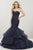 Panoply - 14923 Embroidered Lace Organza Mermaid Dress In Blue