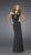 La Femme - 14925 Sleek Ruched Column Evening Dress In Black