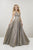 Panoply - 14926 Plunging V-Neck Embellished Ballgown In Gold