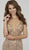 Panoply - 14936 Emmbellished Deep V-neck Mermaid Dress In Gold and Neutral