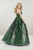 Panoply - 14937 Embroidered Strapless Dress with Overlay In Black and Green