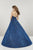 Panoply - 14943 Beaded Sweetheart Gown With Overskirt In Blue