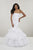 Panoply - 14953 Strapless Ruched Layered Mermaid Dress In White
