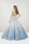 Panoply - 14961L Two Tone Sequined Deep V-neck Ballgown In Blue and Silver