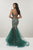 Panoply - 14964 Beaded Lace Halter V-neck Tulle Mermaid Dress
