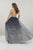 Panoply - 14965 Ombre Beaded Halter V-neck Ballgown In Blue and Silver