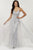Panoply - 14966 Bedazzled Plunging Sweetheart Dress With Overskirt In Silver