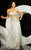 MNM Couture - 6632 Embellished V-neck Chiffon Dress In Silver