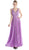 Pleated V-neck A-line Dress