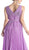 Pleated V-neck A-line Dress