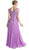 Pleated V-neck A-line Dress