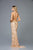 Scala - 48936 Bead Embellished Scoop Sheath Gown In Pink and Gold