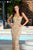 Scala - 48936 Bead Embellished Scoop Sheath Gown In Pink and Gold