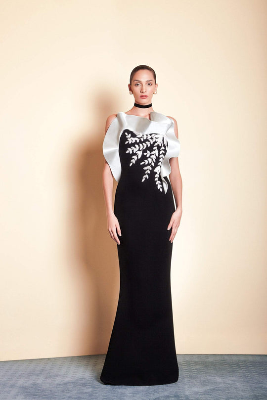 Saiid Kobeisy - Pre-Fall19-14 Embellished Asymmetric Trumpet Dress In Black