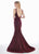 Ashley Lauren - 1503 Sleeveless Metallic Scuba Mermaid Evening Dress In Pink and Red