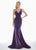 Ashley Lauren - 1503 Sleeveless Metallic Scuba Mermaid Evening Dress In Purple