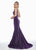 Ashley Lauren - 1503 Sleeveless Metallic Scuba Mermaid Evening Dress In Purple