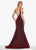 Ashley Lauren - 1503 Sleeveless Metallic Scuba Mermaid Evening Dress In Red