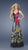 La Femme - Fiery Floral Print Long Gown 15057 In Black and Pink