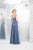 Colors Dress - Romantic Lace Illusion Evening Gown M116 in Blue