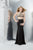 Colors Dress - 1498 Shimmering Striped Two Piece Evening Dress In Black