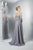 Marsoni by Colors - M103 Embellished A Line Dress with Bow Band In Silver Gray