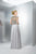 Marsoni by Colors - M123 Embellished Illusion Jewel A-line Dress in Gray