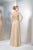 Marsoni by Colors - M108 Beaded Illusion Chiffon Long Dress in Neutral