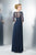Marsoni by Colors - M105 Beaded Illusion A Line Long Gown In Blue